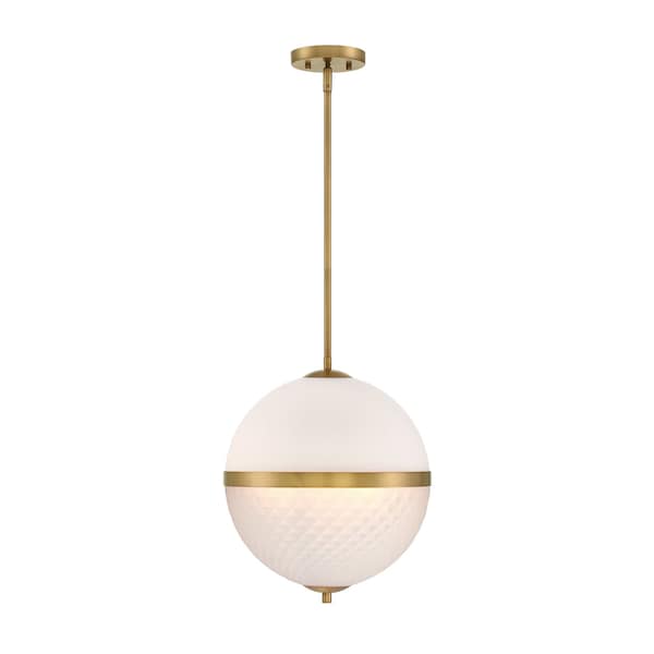 Designers Fountain Dia 60 Watt 3 Light Old Satin Brass Pendant with Etched Opal Glass Shade D301C-14P-OSB - main